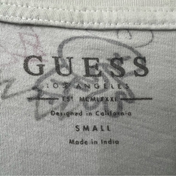 Guess Men's White Graffiti All Over Print Streetwear Skater Cotton Shirt Size S - Picture 9 of 12
